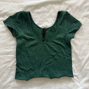 Urban Outfitters Green Ribbed Top